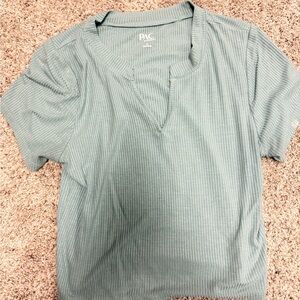 PacSun Green Ribbed Crop Top
